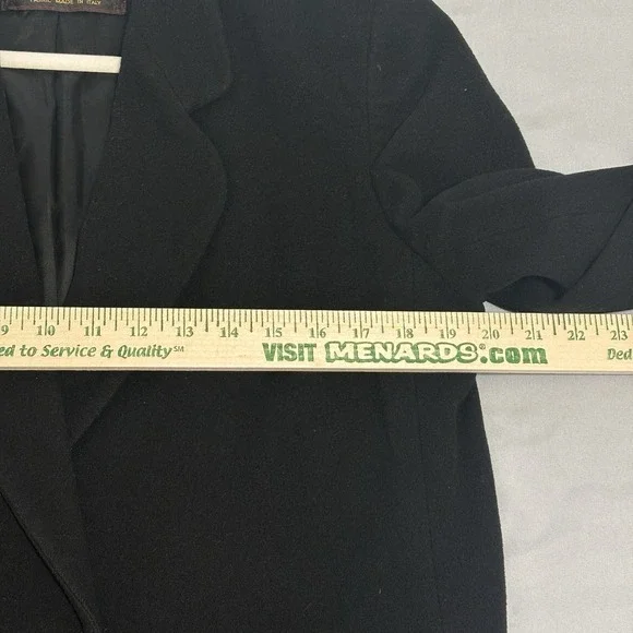 Vintage Wool and Cashmere One-Button Women's Blazer Black Sz Large - Picture 5 of 10